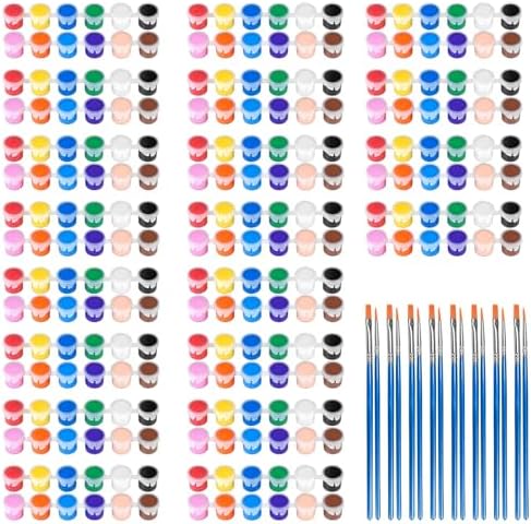 30 Pack Mini Acrylic Paint Set,12 Colors Acrylic Paints Strips for Kids&Adults Craft Paint,420 PCS Kids Painting Kit Container Strips Storage, Perfect for Home Birthday Classroom Party Favors…… by MicoSim