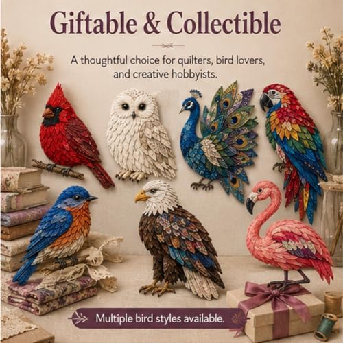 3D Patchwork Bird DIY Craft Kit, Home Wall Decor Gift, Stress Relief, Creative Handmade Art, Bird Design, Colorful, Delicate, Easy for Beginners, Unique Gift for Adults(Crow) - Image 5