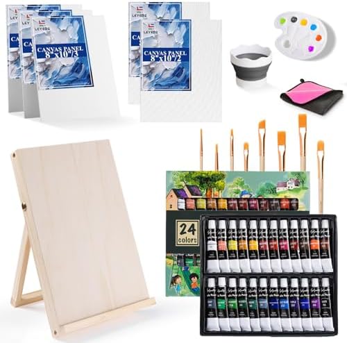 LEYEDZ Acrylic Paint Set for Kids & Adults,Art Supplies Kit with Canvas by Unknown