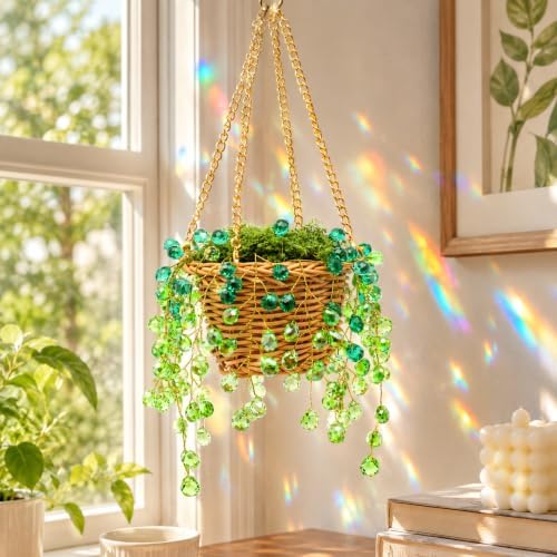 Green Glass Beads Beaded Plant Kits Bulk Suncatcher Forever Hanging Planter - Image 6