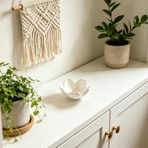 Ceramic Ring Holder Tray, Floral Trinket Bowl for Jewelry - Image 5