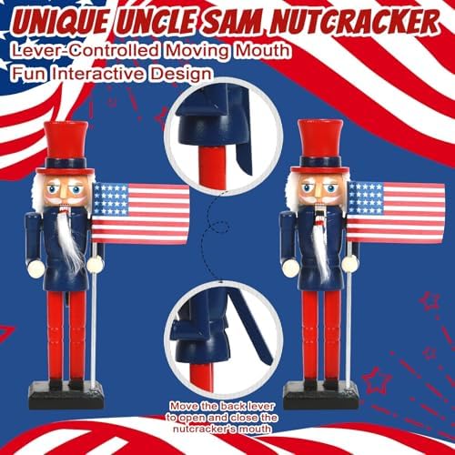 4th of July Decorations for Home 8 PCS Patriotic Tiered Tray Decor Set - Image 3