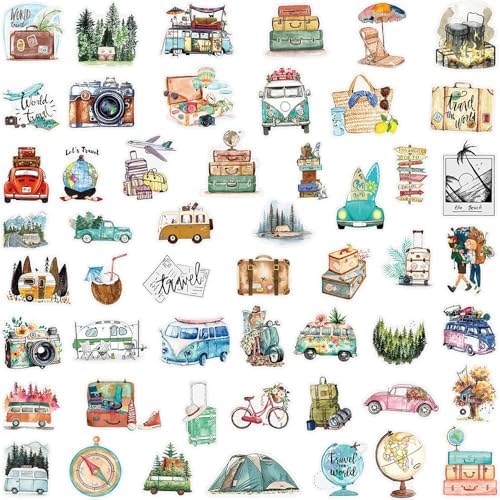 50Pcs Vintage Stickers,Waterproof Transparent PET Aesthetic Decorative Sticker Scrapbooking Supplies for Adult Card Making Letters Planner Journaling Junk Journal DIY Water Bottles Art Craft.Car - Image 2