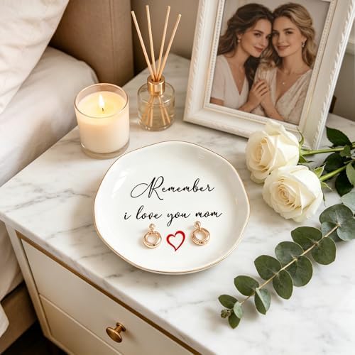 Gifts for Mom, Ring Dish Jewery Tray, White Ceramic Trinket Dish Tray Jewelry Ring Earring Organizers, Birthday Mothers Day Christmas Gift for Mom - Image 3