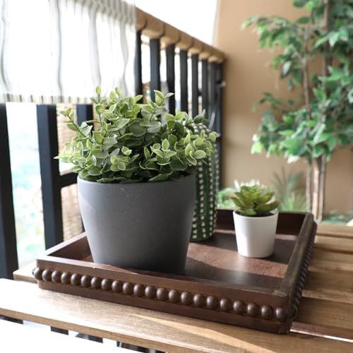 Hrastany Square Wood Decorative Serving Tray, 15"*9" Retro Brown - Image 4