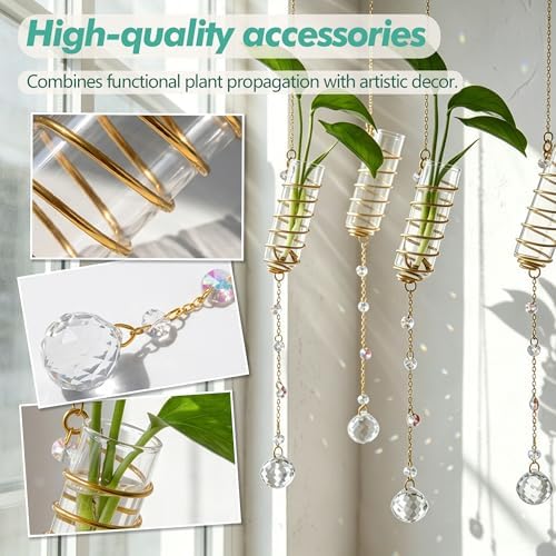 6Pcs Hanging Propagation Station with Crystal Ball Prisms Plant Suncatcher - Image 3