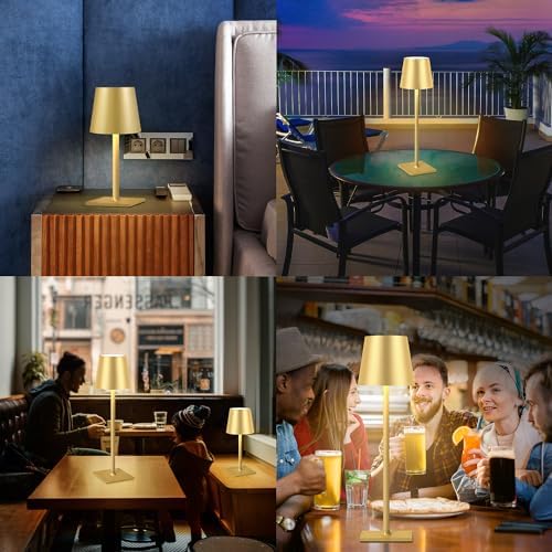 CHLORANTHUS 2 Pack Cordless Table Lamps, 3 Colors Stepless Dimming, 5000mAh Rechargeable Battery LED Desk Lamp for Bedroom/Couple Dinner/Desk/Cafe/Dining Room/Terrace - Image 6