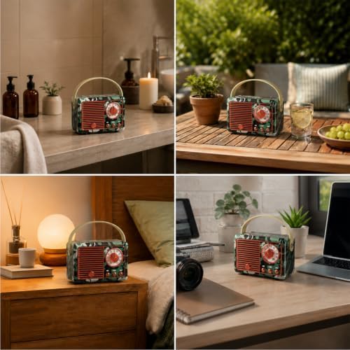 Dosmix Retro Bluetooth Speaker,Vintage Decor,Mini Gift for Men Women Girls - Image 4