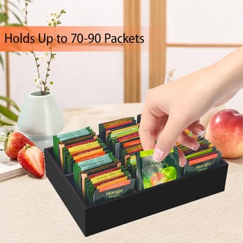 Tasybox Acrylic Tea Bag Organizer, Black Tea Bag Holder, Drawer Organizer - Image 2