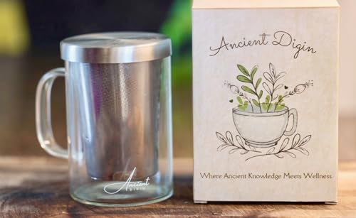 16.9 oz Borosilicate Glass Tea Mug with Stainless Steel Infuser & Lid –A 500mL heat-resistant glass teacup designed for brewing loose-leaf tea. Durable, elegant, and perfect for easy use - Image 2