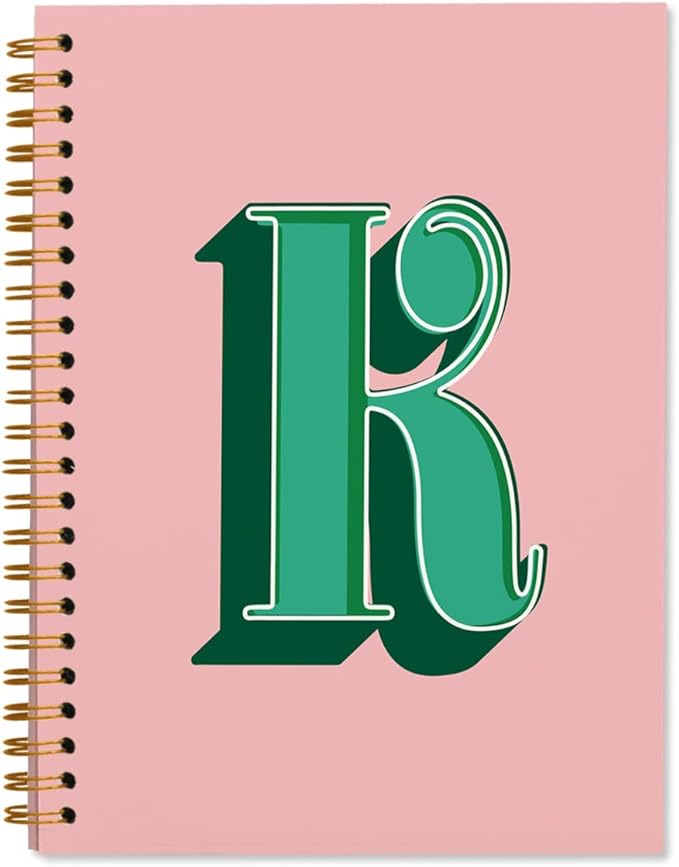 ShowDraven Vintage Initial Letter K Notebook, Personalized Gifts Notebook, Custom Notebook Journals for Writing, Customized Gifts, Monogrammed Gifts for Women, Hardcover Spiral Notebook 5.5 x 8.3