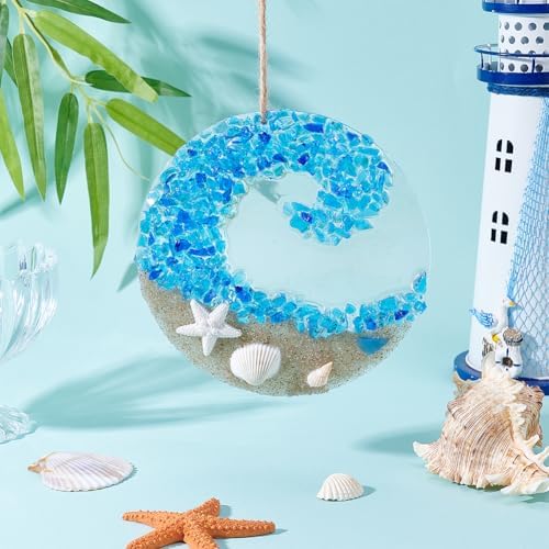 WEBEEDY DIY Sea Glass Suncatcher Ornament Ocean Crashing Wave Beach Ornament Handmade Ocean Sea Glass Resin Hanging Kit with Instruction for Adults Beginners Home Decor Beach Lovers Art Project - Image 5