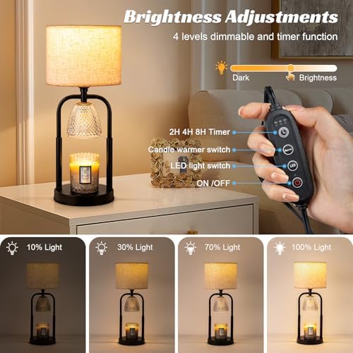 Candle Warmer Lamp with Timer&Dimmer, Flameless Candle Lamp for Jar Candles - Image 4