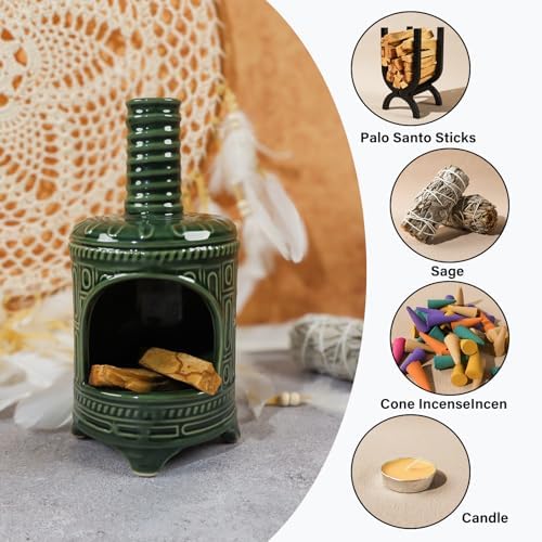 MOUGIGI Handmade Ceramic Palo Santo Holder & Mini Chiminea Incense Dish - Image 4