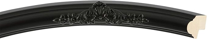 OVALCREST Round Beveled Wall Mirror for Home Decor - Contessa Style - Matte Black - 16x16 Outside Dimensions