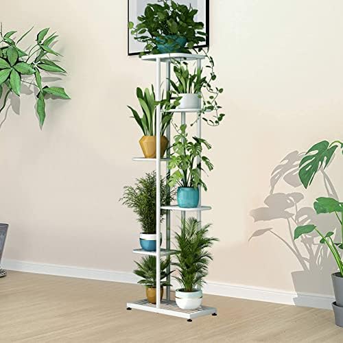 LINZINAR 6 Tier Plant Stand Indoor Outdoor Metal Flower Pot Display Shelf - Image 3