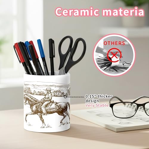 Ceramic Pen Holder Desk Accessories Brush Holder Pencil Holder Organizer - Image 3