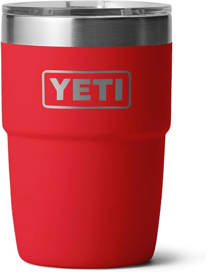 YETI Rambler 8 oz Insulated Coffee Mug with Lid - Stackable Double-Wall Vacuum Insulated Coffee Cup - DuraSip Ceramic Lining - Barista-Friendly Design - Stainless Steel - Dishwasher Safe