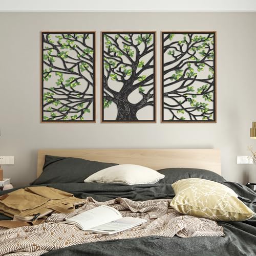 CHDITB 3Pcs Tree Of Life Framed Wall Art 16x32 Inch - Image 3