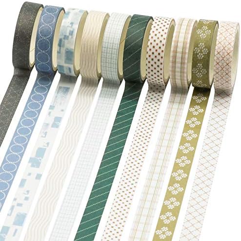 Knaid 40 Rolls of Slim Washi Tape Gift Box Set, Decorative Paper Tapes 10 mm Wide for Scrapbooking, DIY Arts and Crafts, Bullet Journal, Planner, Junk Journal, Notebooks (Minimalist) - Image 3