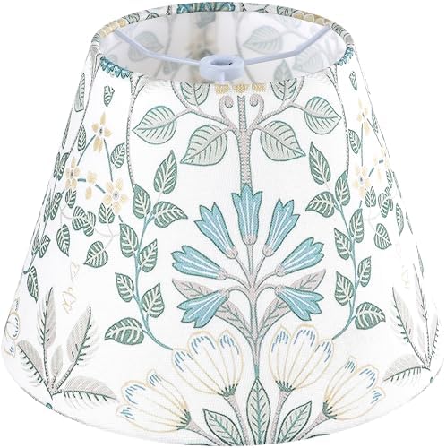 GO&SO Small Printed Floral Lamp Shade Set of 1,5"×9"×6.4" Art Decor Shade by GOSO