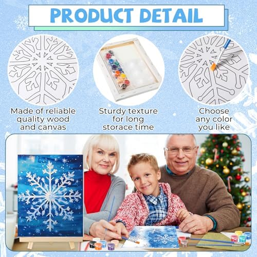 Zhanmai 12 Set Paint and Sip Kit for Adult 8''x10'', Winter Snowflake - Image 3