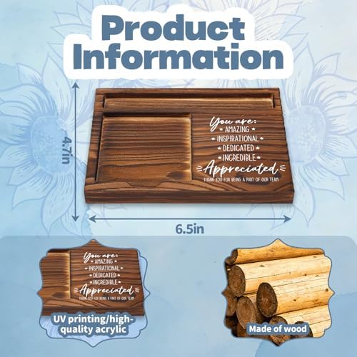 FOUGSTA Appreciation Gift for Women, New Teacher Gift, Inspirational Office Decor - Wooden Notepad Pen Holder With Inspirational Quotes, 16.5 x 12 x 1.5 cm, XXN1 - Image 2