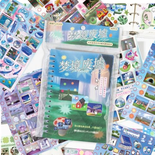 Japanese Sticker Book- 30 Sheet Sticker Book for Journaling & Scrapbooking | Glossy, Matte & Textured | No Halo Cut | Monsoon Postbox or Prayer Board Supplies-Vision Board Supplieses by JUNKJWBZ%7CPeelStickInspir