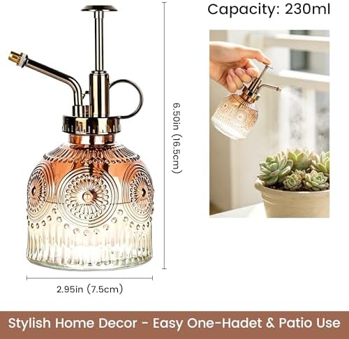 Glass Plant Mister, Vintage Spray Bottle with Fine Mist Pump - Image 2