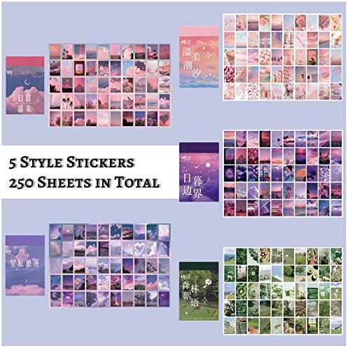 450 Pieces Washi Sticker Set, 9 Set Scrapbooking Diary Planner Album Diary Notebook, Scrapbooking Sticker Journaling Supplies for DIY Arts and Crafts Card Making Laptop Decoration - Image 3