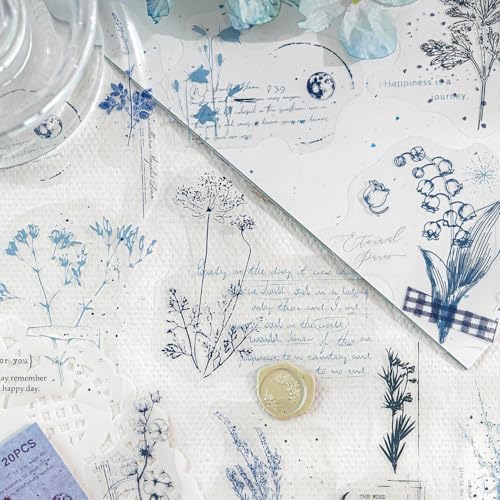 Alideco 120pcs Scrapbook Stickers Vintage Plants and Flowers Scrapbooking Junk Journal Crafts Embelishment Decoration Stickers (menglonghuacao) - Image 3