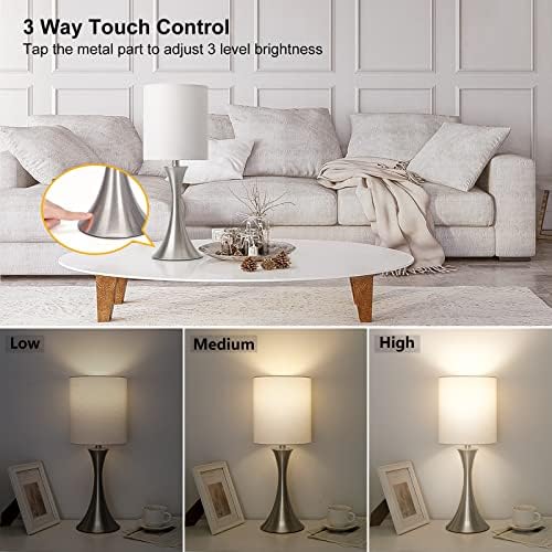 Touch Control Table Lamp, 3-Way Dimmable Desk Lamp, Bedside Reading Light - Image 3