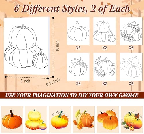Marspark 12 Set Fall Pumpkin Pre Drawn Canvas Pre Printed Canvas Set - Image 3