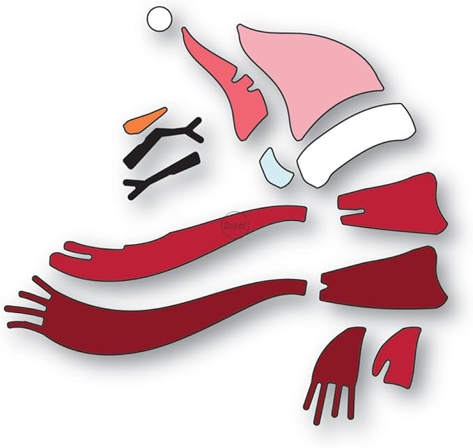 DzIxY Christmas Patchwork Snowman Scarf Metal Cutting Dies for Card Making Kit Embossing Paper Die Cuts Set Scrapbook Stencils Supplies Machine Templates