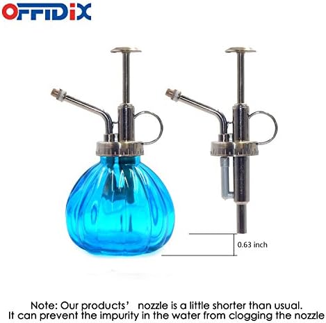 OFFIDIX Glass Spray Bottle Blue Plant Mister Vintage Pumpkin Water Can6.7oz - Image 4