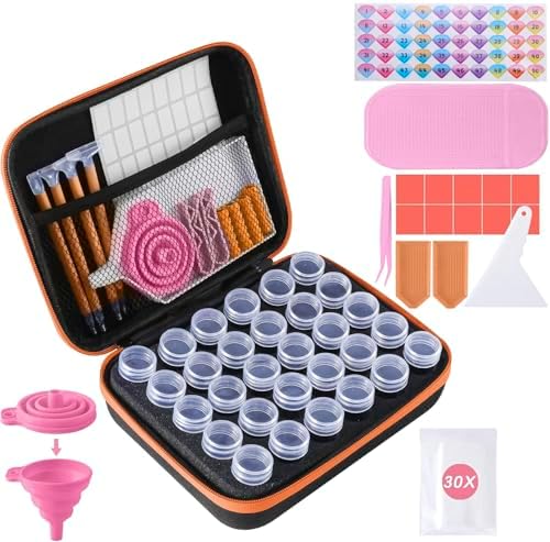 LYMUSUMI 30 Slots Diamond Art Storage Containers Painting Accessories Tools by LYMUSUMI