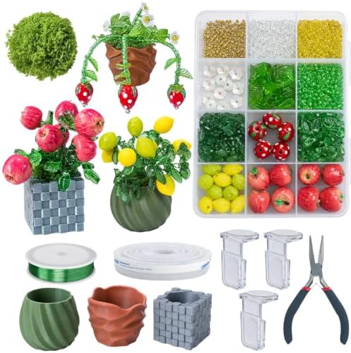Jojedomo Fruit Bead Plant Kit for Suncatcher Green Glass Beads Set by Unknown