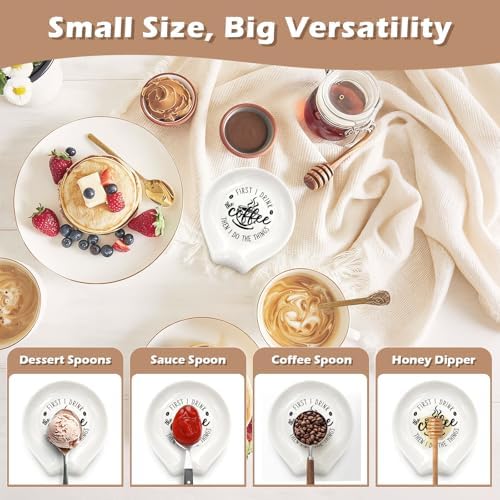 Ceramic Coffee Spoon Rest, Funny White Coffee Spoon Holder, Small Farmhouse Spoon Rest Accessories for Coffee Bar Kitchen Decor, Gift for Coffee Lovers, Friends, Birthday, Christmas - Image 5