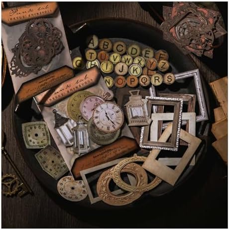 Vilikya 120pcs Steampunk Junk Journal Supplies, Small Vintage Scrapbook Materials Paper for Journaling Kit, Scrapbooking Ephemera, Punk Collage Cards for Dark Academia Home Room Decor by VilikyavintageArtandAesthetics