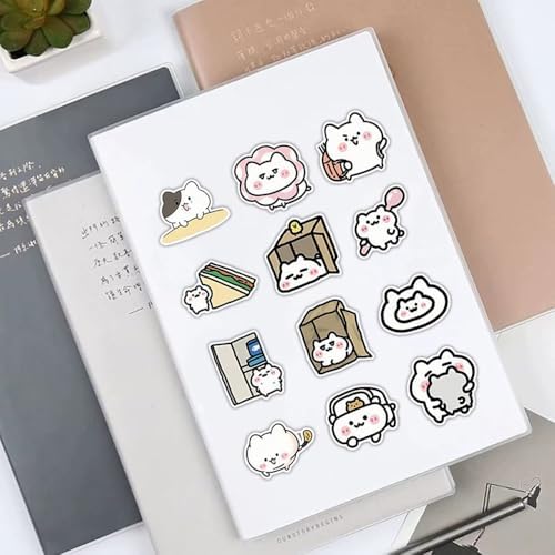 50Pcs Vintage Stickers,Waterproof Vinyl Aesthetic Decorative Sticker Scrapbooking Supplies for Adult Card Making Letters Planner Journaling Junk Journal DIY Water Bottles Cards Art Craft.White Cat - Image 5