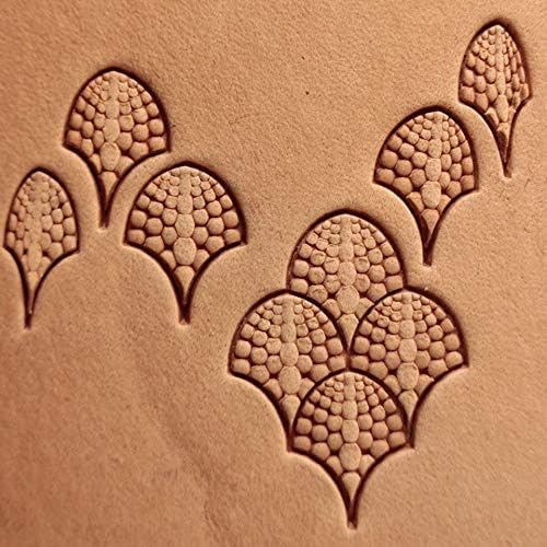 DandS ltd Leather Stamp Tool Kit, Dragon Scale, Professional Steel Craft Tool for Leatherworking, Embossing, Carving & Stamping Leather Projects, Belts & DIY Projects Compatible with Mallet #392KIT