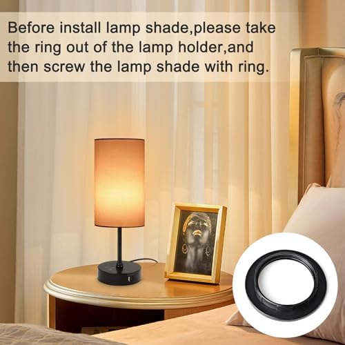 Unicozin Table Lamp for Bedroom, 3 Color Temperatures, 7 RGB Colors, Adjustable Brightness, Dual USB Charging Ports, Ambience Nightstand Light with Pink Shade, Desk Lamp for Kids Reading Home Office - Image 6