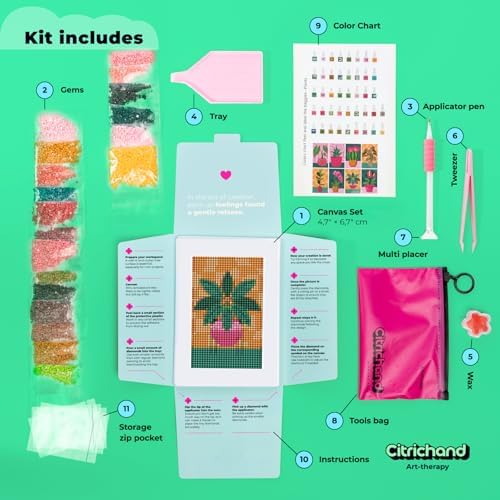 Citrichand Small Diamond Art Kits, Flower Collection 8 Pack for Adults - Image 3
