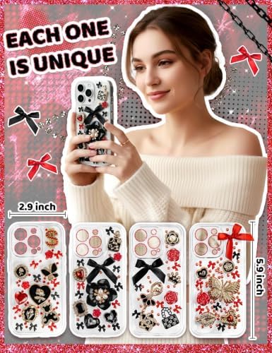 RQAYE Junk case charms,junk case Kit for Customizing Diy Cases,With Cute Bow,Flatback Pearls,Letter Beads, Aesthetic Big Decor for Personalization - Image 3