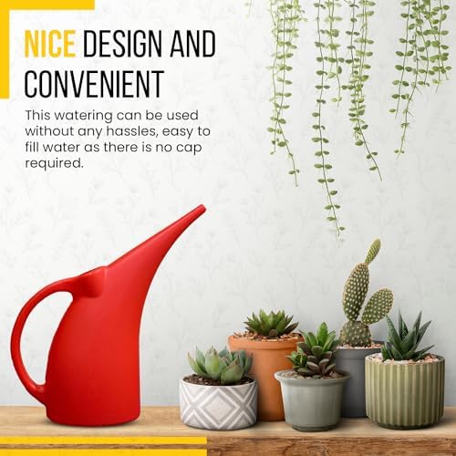 KP KOOL PRODUCTS Watering Can 1/2 Gallon - Small Watering Can for Indoor & Outdoor Plants - Red Plant Waterer - Plastic Water Can for Garden - 1 Pack - Image 5