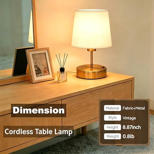 Gold Portable Cordless Table Lamp, Rechargeable Bedside Lamp, Mini - Image 6