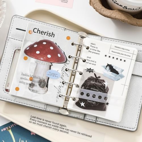 Premium Stcker Book for Scrapbooking, 65 Sheets Including Patterned, Vellum and Glitter Paper, Junk Journal Supplies for Adults with Vintage Stickers, 4.9 x 6.9 Inches - Image 6