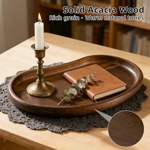 Solid Acacia Wood Wooden Tray,Jewelry Tray-–10.9 * 5.7 * 1.18 inches - Image 3