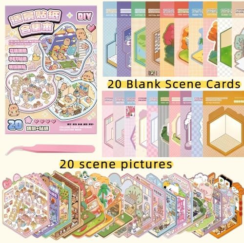 Soft 3D Landscape Sticker Set, Pink Tweezers - Image 7