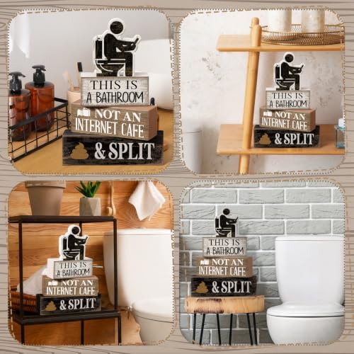 Moucuny 4 Pcs Funny Bathroom Sign, This Is A Bathroom Not An Internet Cafe - Image 5